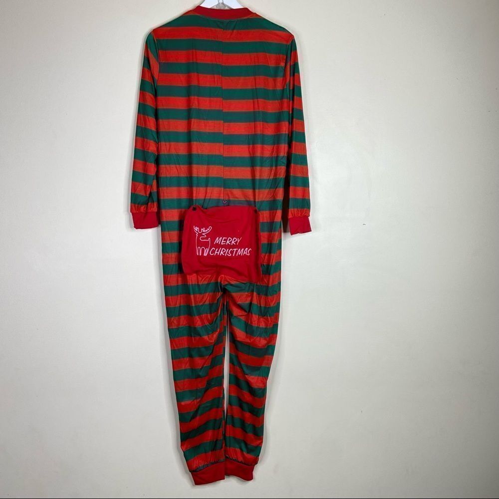 PATPAT Women’s Holiday Christmas Red Green Striped Onesie Pajamas Size Small - Picture 4 of 6